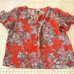 Liz Claiborne sheer coral top